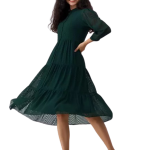 Fit and Flare Dark Green Dress